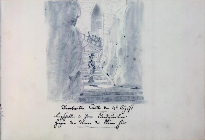 Dumbarton Castle - sketch by Mendelssohn